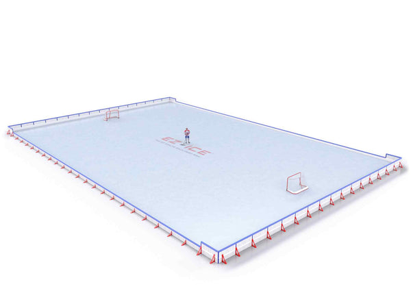 EZ ICE PRO Home Arena System ™ – New Synthetic Ice / Street Hockey Rink: [PRO // 80ft * 120ft // Double-Classic-Double // Square Corners // With Bumpers] - 080120DCDSBS
