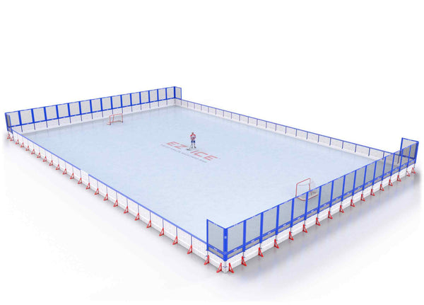 EZ ICE PRO Home Arena System ™ – New Rink: [PRO // 80ft * 120ft // Net-Arena-Net // Square Corners // With Bumpers] - 080120NANSBX