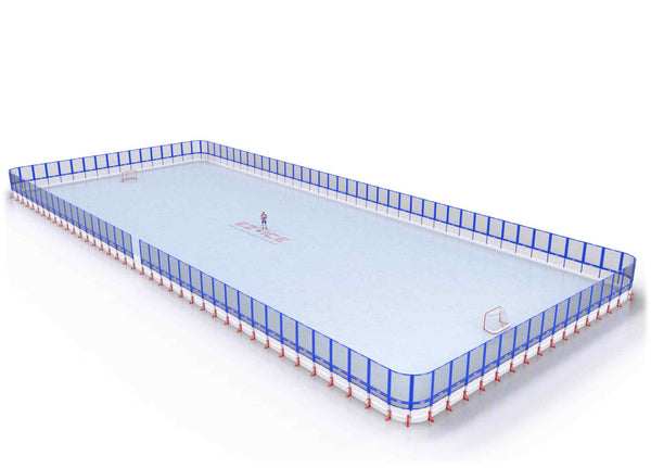 EZ ICE PRO Home Arena System ™ – New Synthetic Ice / Street Hockey Rink: [PRO // 85ft * 100ft // Net-Net-Net // Round Corners // With Bumpers] - 085100NNNRBS