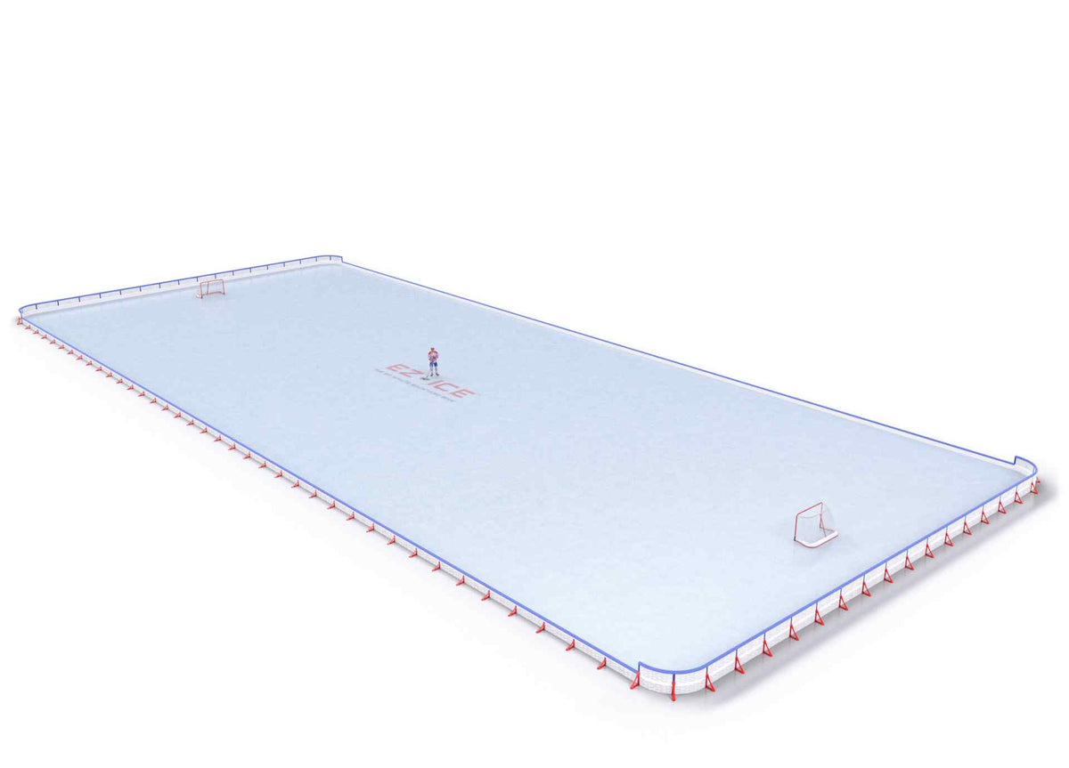 EZ ICE PRO Home Arena System ™ – New Synthetic Ice / Street Hockey Rink: [PRO // 85ft * 200ft // Double-Classic-Double // Round Corners // With Bumpers] - 085200DCDRBS
