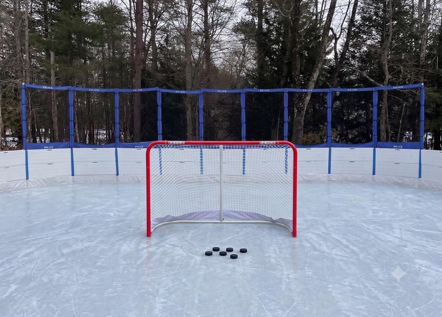 EZ ICE Extra Strength Regulation Steel Hockey Goal - 6'x4'