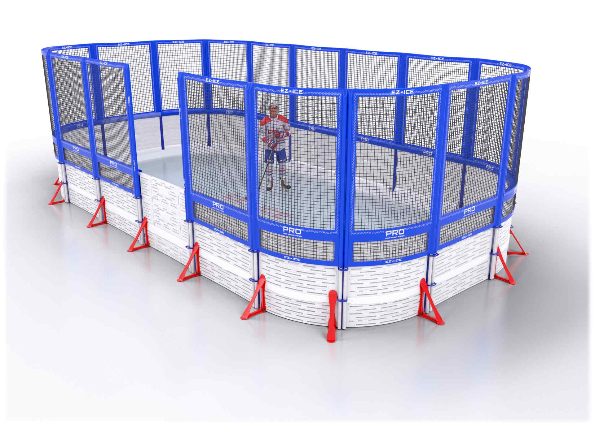 EZ ICE PRO Home Arena System ™ – New Rink: [PRO // 15ft * 25ft // Net-Net-Net // Round Corners // No Bumpers] - 015025NNNRXX