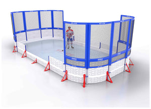 EZ ICE PRO Home Arena System ™ – New Rink: [PRO // 15ft * 30ft // Net-Classic-Net // Round Corners // No Bumpers] - 015030NCNRXX