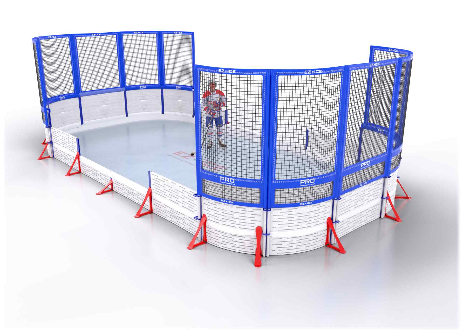 EZ ICE PRO Home Arena System ™ – Upgrade from [PRO // 15ft * 30ft // Double-Classic-Double // Round Corners // No Bumpers] to [PRO // 15ft * 30ft // Net-Classic-Net // Round Corners // No Bumpers] - WUP000025230