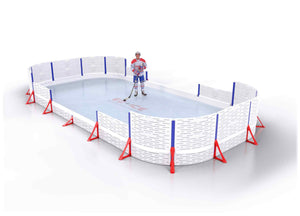 EZ ICE PRO Home Arena System ™ – Upgrade from [ORG // 30ft * 60ft // Classic-Classic-Classic // Round Corners // No Bumpers] to [ORG // 15ft * 30ft // Arena-Classic-Arena // Round Corners // No Bumpers] - WUP000002425