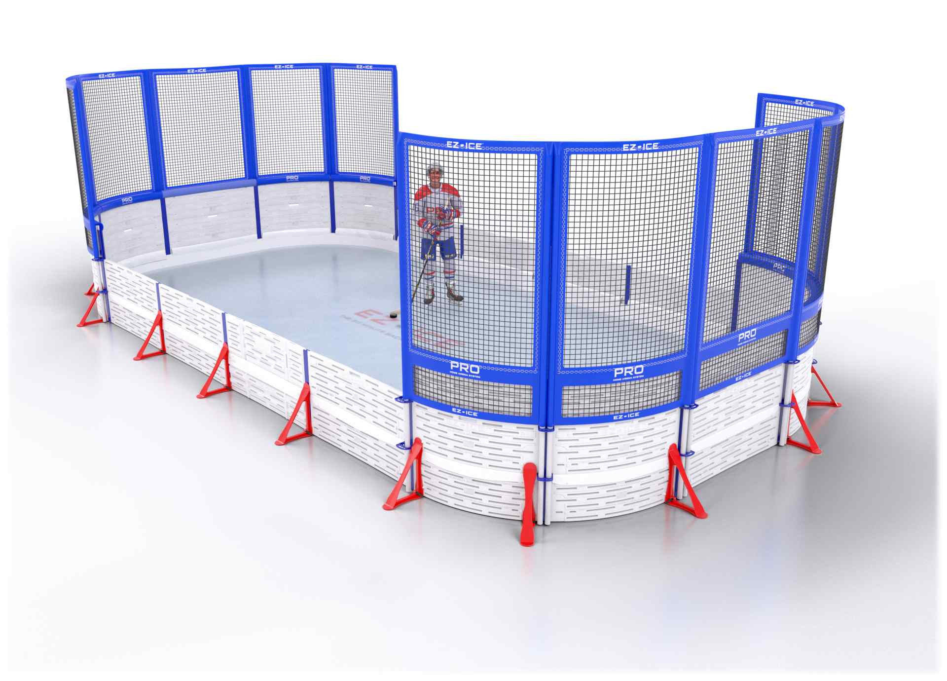 EZ ICE PRO Home Arena System ™ – New Rink: [PRO // 10ft * 10ft // Net-Double-Net // Round Corners // No Bumpers] - 010010NDNRXX