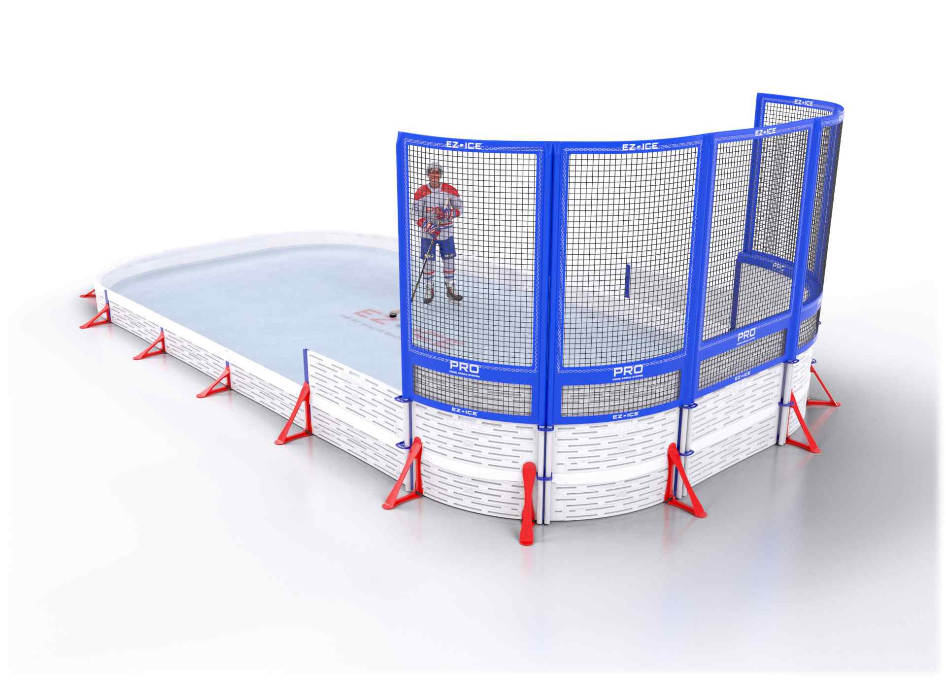 EZ ICE PRO Home Arena System ™ – Upgrade from [ORG // 15ft * 30ft // Classic-Classic-Classic // Round Corners // No Bumpers] to [ORG // 15ft * 30ft // Classic-Classic-Net // Round Corners // No Bumpers] - WUP000013795