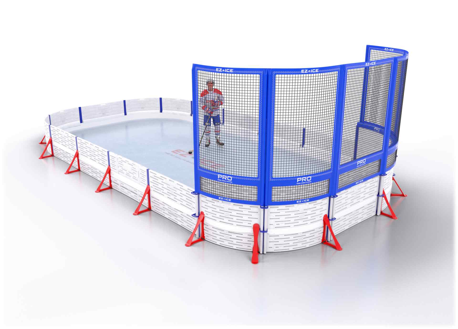 EZ ICE PRO Home Arena System ™ – New Rink: [PRO // 15ft * 25ft // Double-Double-Net // Round Corners // No Bumpers] - 015025DDNRXX