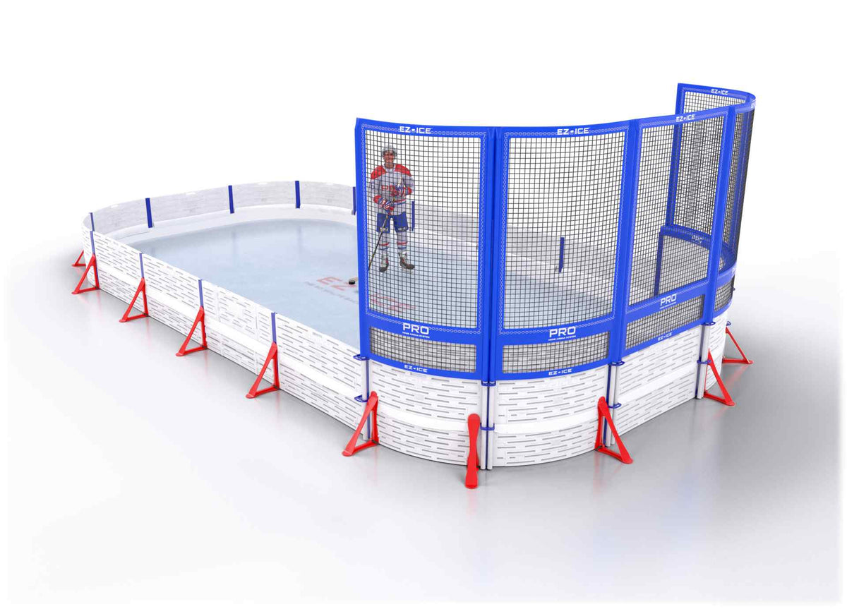 EZ ICE PRO Home Arena System ™ – New Rink: [PRO // 15ft * 55ft // Double-Double-Net // Round Corners // No Bumpers] - 015055DDNRXX
