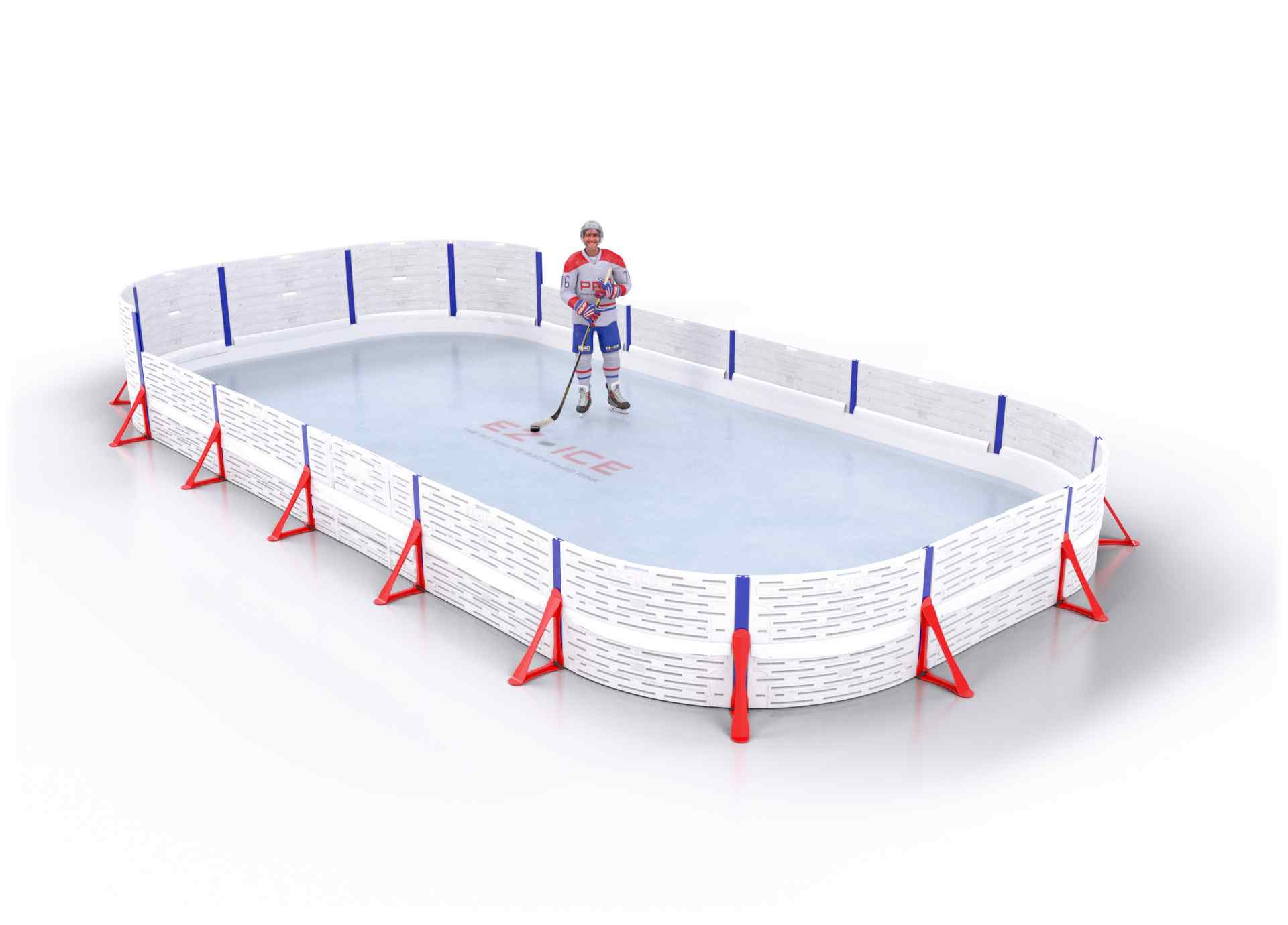 EZ ICE PRO Home Arena System ™ – New Rink: [PRO // 15ft * 30ft // Arena-Double-Double // Round Corners // No Bumpers] - 015030ADDRXX