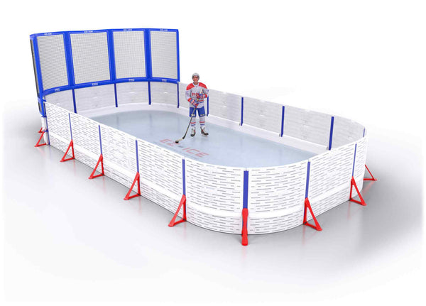 EZ ICE PRO Home Arena System ™ – New Rink: [PRO // 15ft * 30ft // Net-Arena-Arena // Round Corners // No Bumpers] - 015030NAARXX
