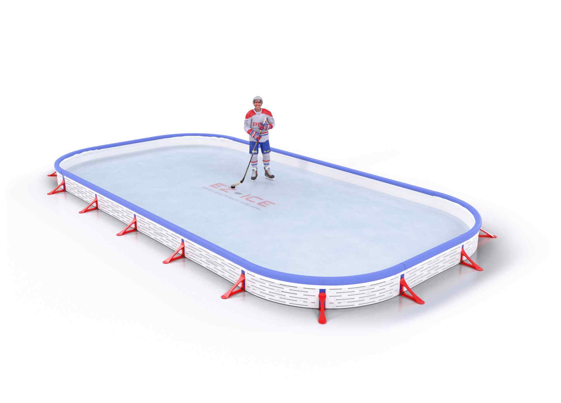EZ ICE PRO Home Arena System ™ – Upgrade from [ORG // 15ft * 30ft // Classic-Classic-Classic // Square Corners // With Bumpers] to [ORG // 15ft * 30ft // Classic-Classic-Classic // Round Corners // With Bumpers] - WUP000036782