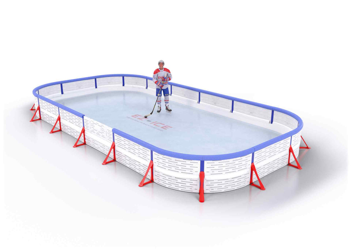 EZ ICE PRO Home Arena System ™ – New Rink: [PRO // 15ft * 30ft // Double-Double-Double // Round Corners // With Bumpers] - 015030DDDRBX