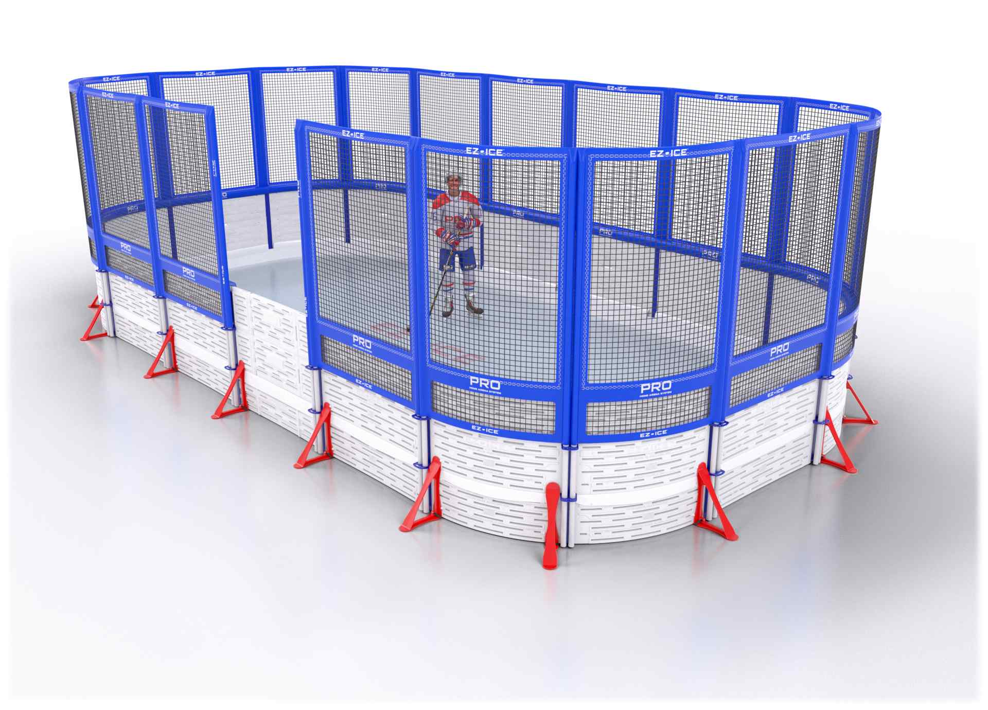 EZ ICE PRO Home Arena System ™ – New Rink: [PRO // 15ft * 25ft // Net-Net-Net // Round Corners // With Bumpers] - 015025NNNRBX