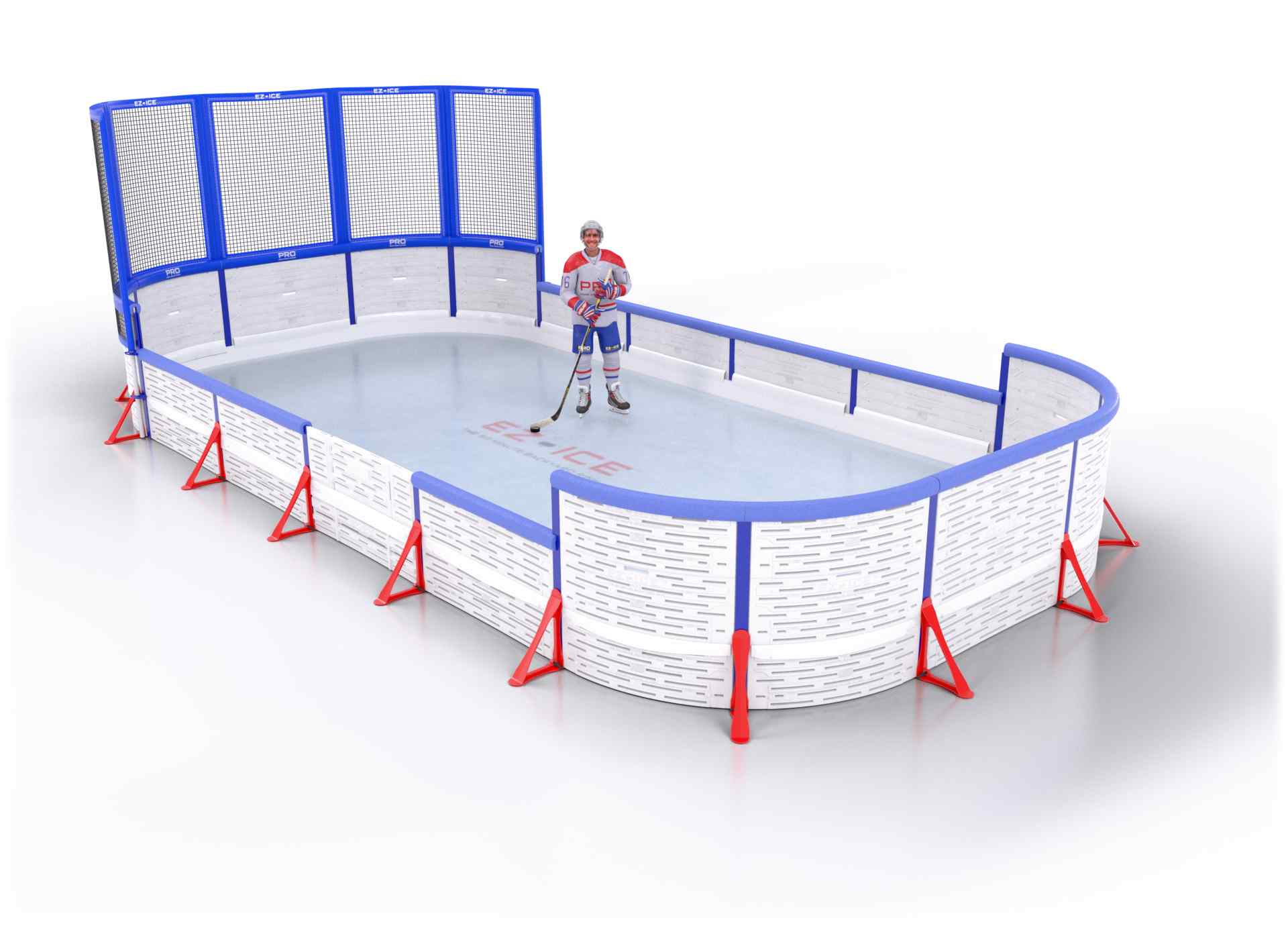 EZ ICE PRO Home Arena System ™ – Upgrade from [PRO // 15ft * 25ft // Arena-Double-Arena // Round Corners // With Bumpers] to [PRO // 15ft * 25ft // Net-Double-Arena // Round Corners // With Bumpers] - WUP000036556