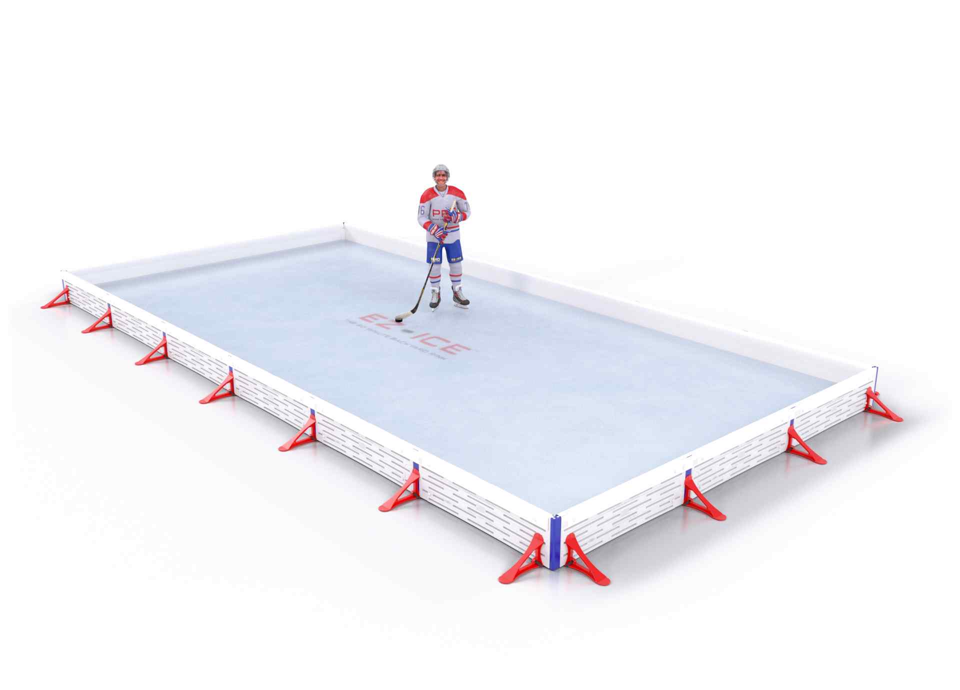 EZ ICE PRO Home Arena System ™ – New Rink: [PRO // 15ft * 50ft // Classic-Classic-Classic // Square Corners // No Bumpers] - 015050CCCSXX