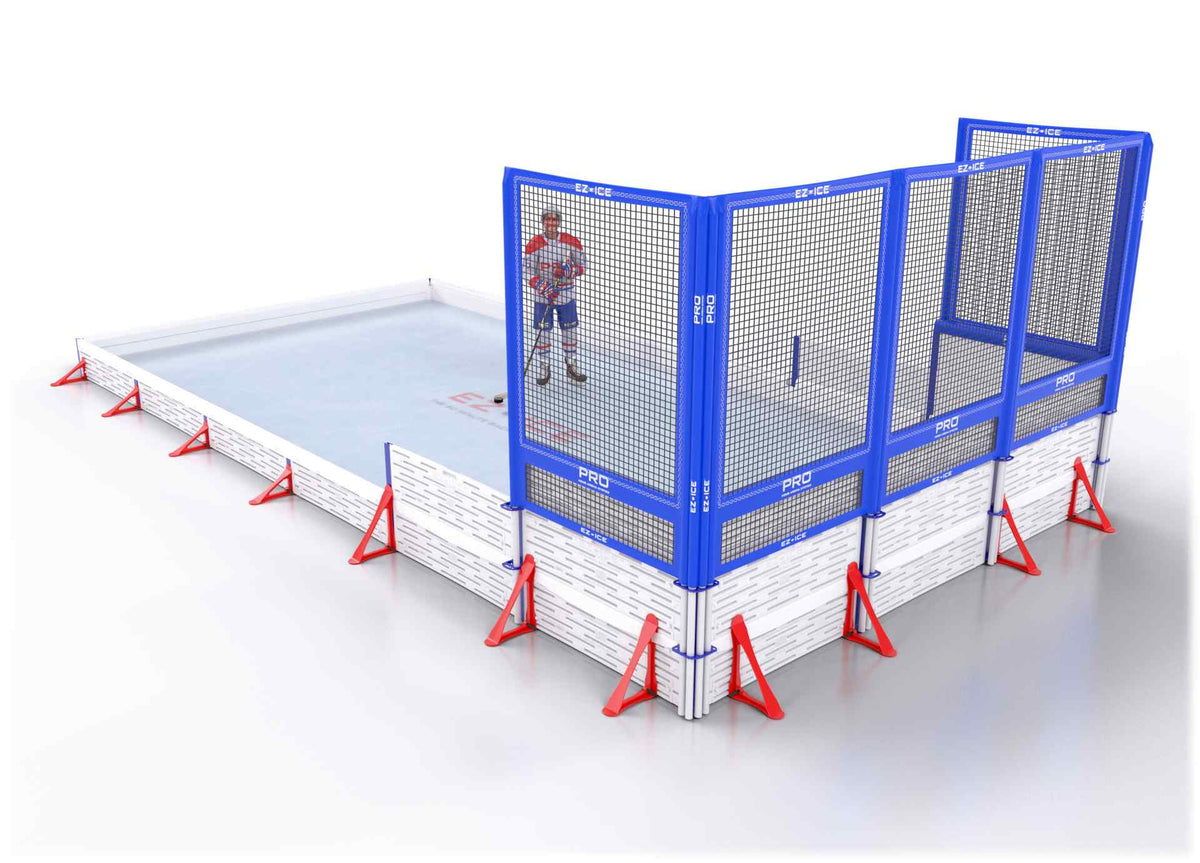 EZ ICE PRO Home Arena System ™ – Upgrade from [ORG // 10ft * 20ft // Classic-Classic-Classic // Square Corners // No Bumpers] to [ORG // 10ft * 20ft // Classic-Classic-Net // Square Corners // No Bumpers] - WUP000017458
