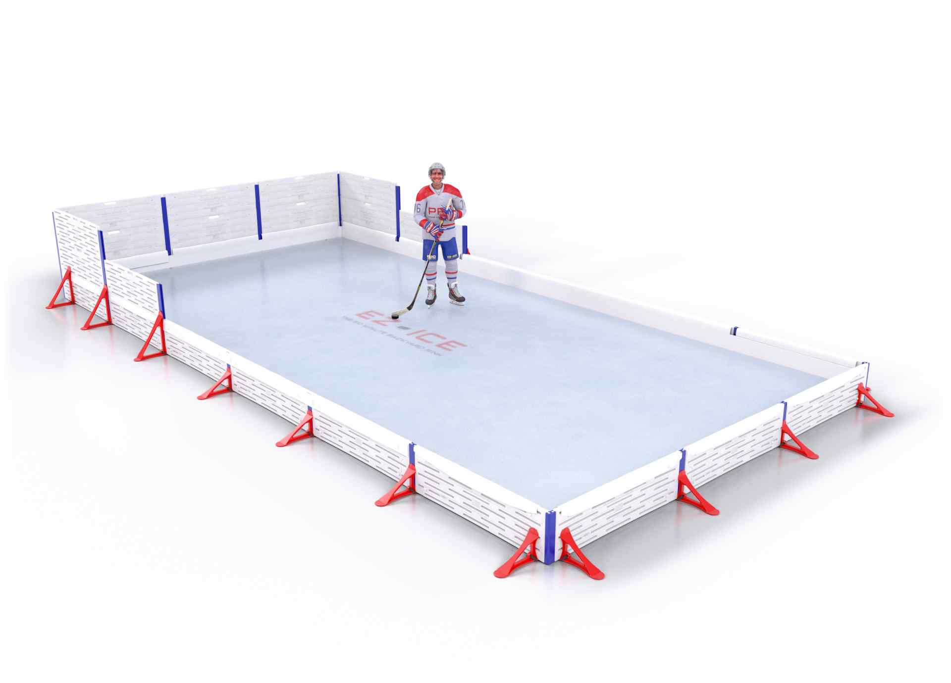 EZ ICE PRO Home Arena System ™ – Upgrade from [ORG // 15ft * 30ft // Classic-Classic-Classic // Square Corners // No Bumpers] to [ORG // 15ft * 30ft // Arena-Classic-Classic // Square Corners // No Bumpers] - WUP000036208
