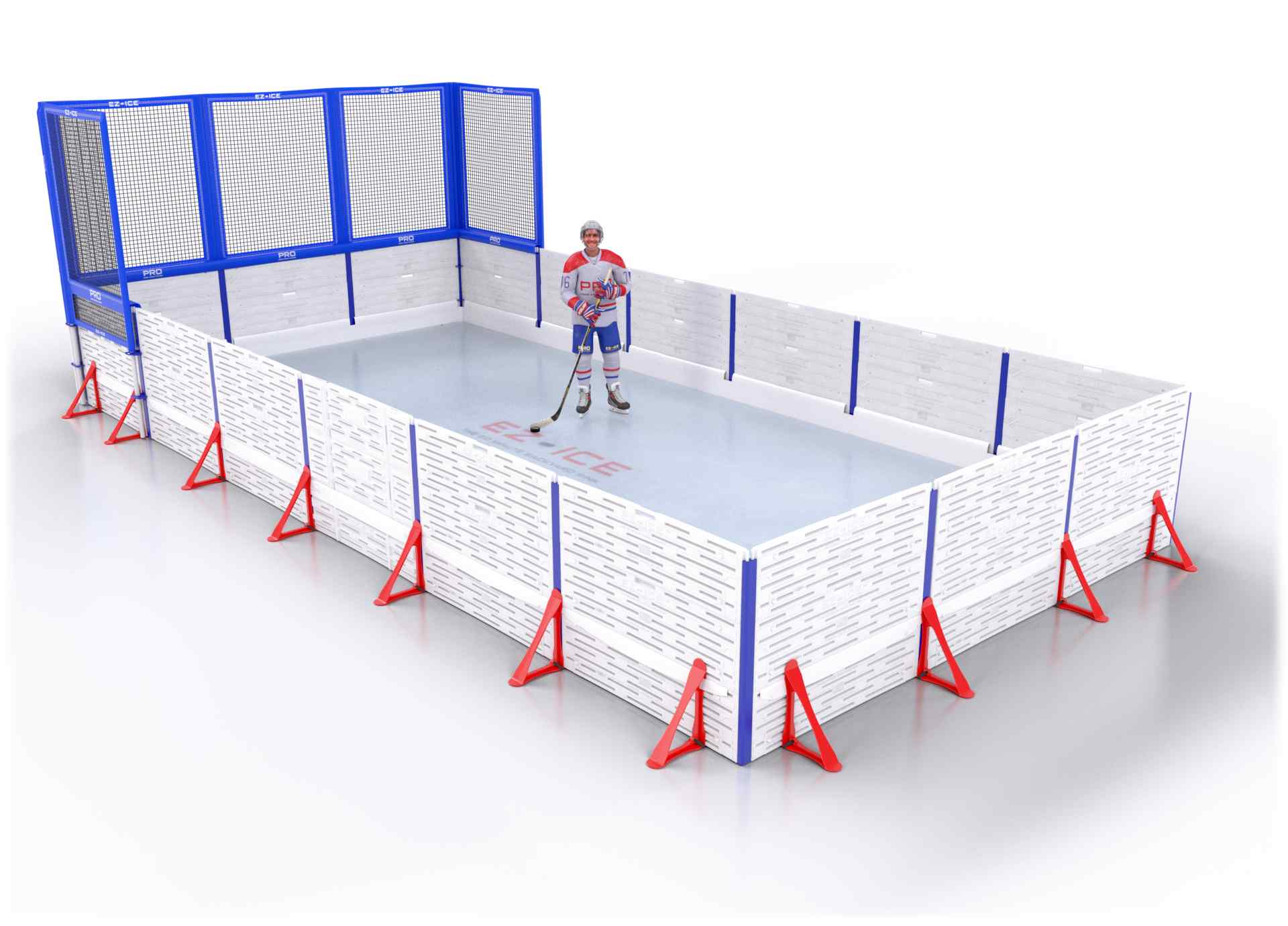 EZ ICE PRO Home Arena System ™ – New Rink: [PRO // 15ft * 30ft // Net-Arena-Arena // Square Corners // No Bumpers] - 015030NAASXX