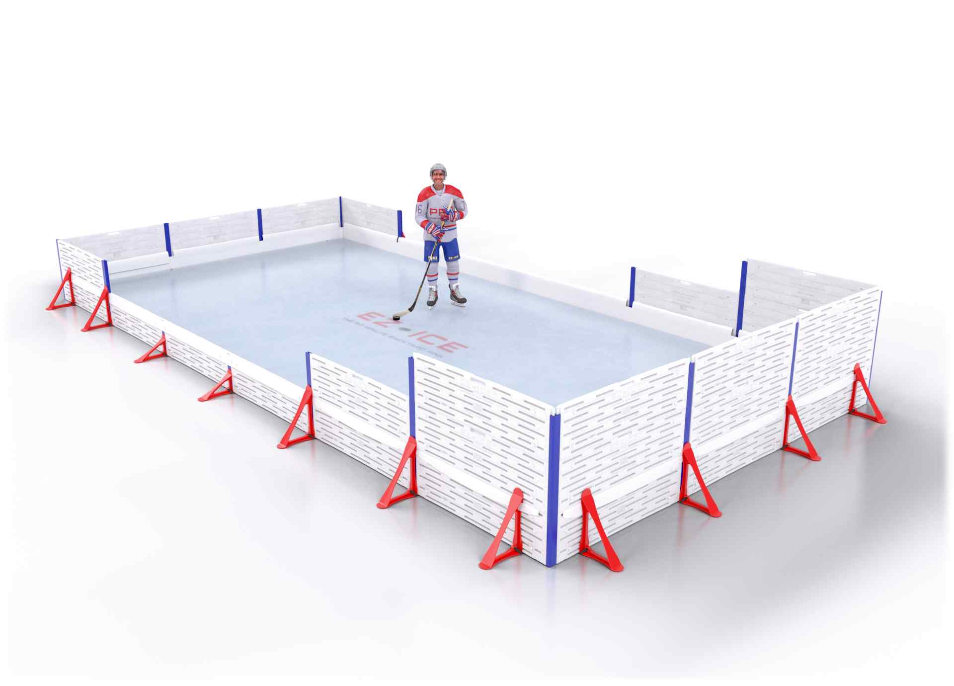 EZ ICE PRO Home Arena System ™ – New Rink: [PRO // 10ft * 20ft // Double-Classic-Arena // Square Corners // No Bumpers] - 010020DCASXX