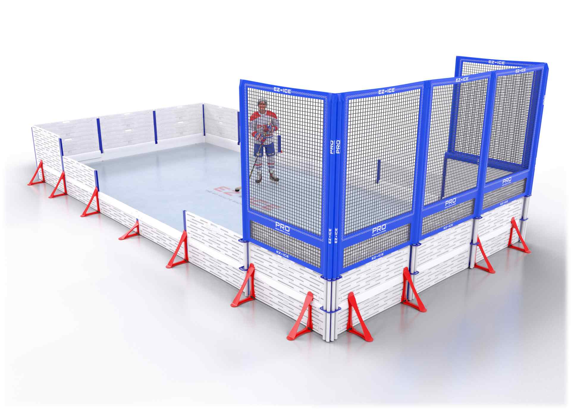 EZ ICE PRO Home Arena System ™ – New Rink: [PRO // 15ft * 30ft // Arena-Classic-Net // Square Corners // No Bumpers] - 015030ACNSXX