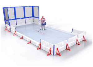 EZ ICE PRO Home Arena System ™ – New Rink: [PRO // 10ft * 10ft // Net-Classic-Double // Square Corners // No Bumpers] - 010010NCDSXX