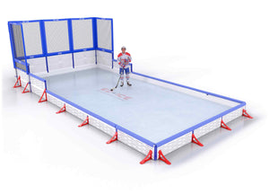 EZ ICE PRO Home Arena System ™ – New Rink: [PRO // 15ft * 30ft // Net-Classic-Classic // Square Corners // With Bumpers] - 015030NCCSBX