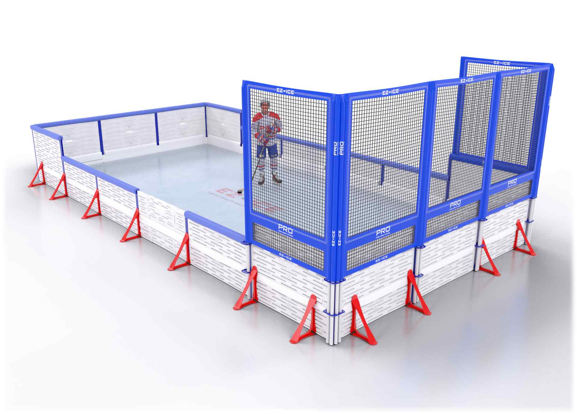 EZ ICE PRO Home Arena System ™ – Upgrade from [PRO // 10ft * 20ft // Arena-Classic-Net // Square Corners // No Bumpers] to [PRO // 10ft * 20ft // Arena-Double-Net // Square Corners // With Bumpers] - WUP000004374