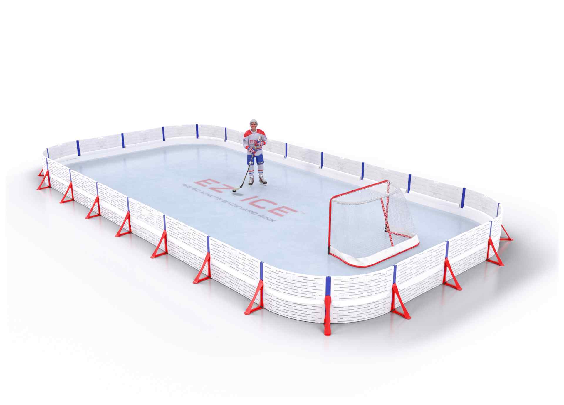 EZ ICE PRO Home Arena System ™ – Upgrade from [PRO // 20ft * 30ft // Classic-Classic-Classic // Round Corners // No Bumpers] to [PRO // 20ft * 30ft // Double-Double-Double // Round Corners // No Bumpers] - WUP000036137