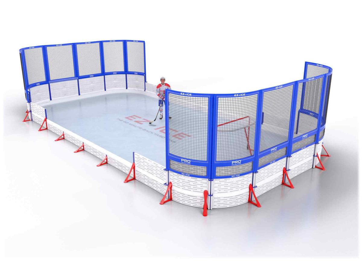 EZ ICE PRO Home Arena System ™ – New Rink: [PRO // 20ft * 40ft // Net-Classic-Net // Round Corners // No Bumpers] - 020040NCNRXX