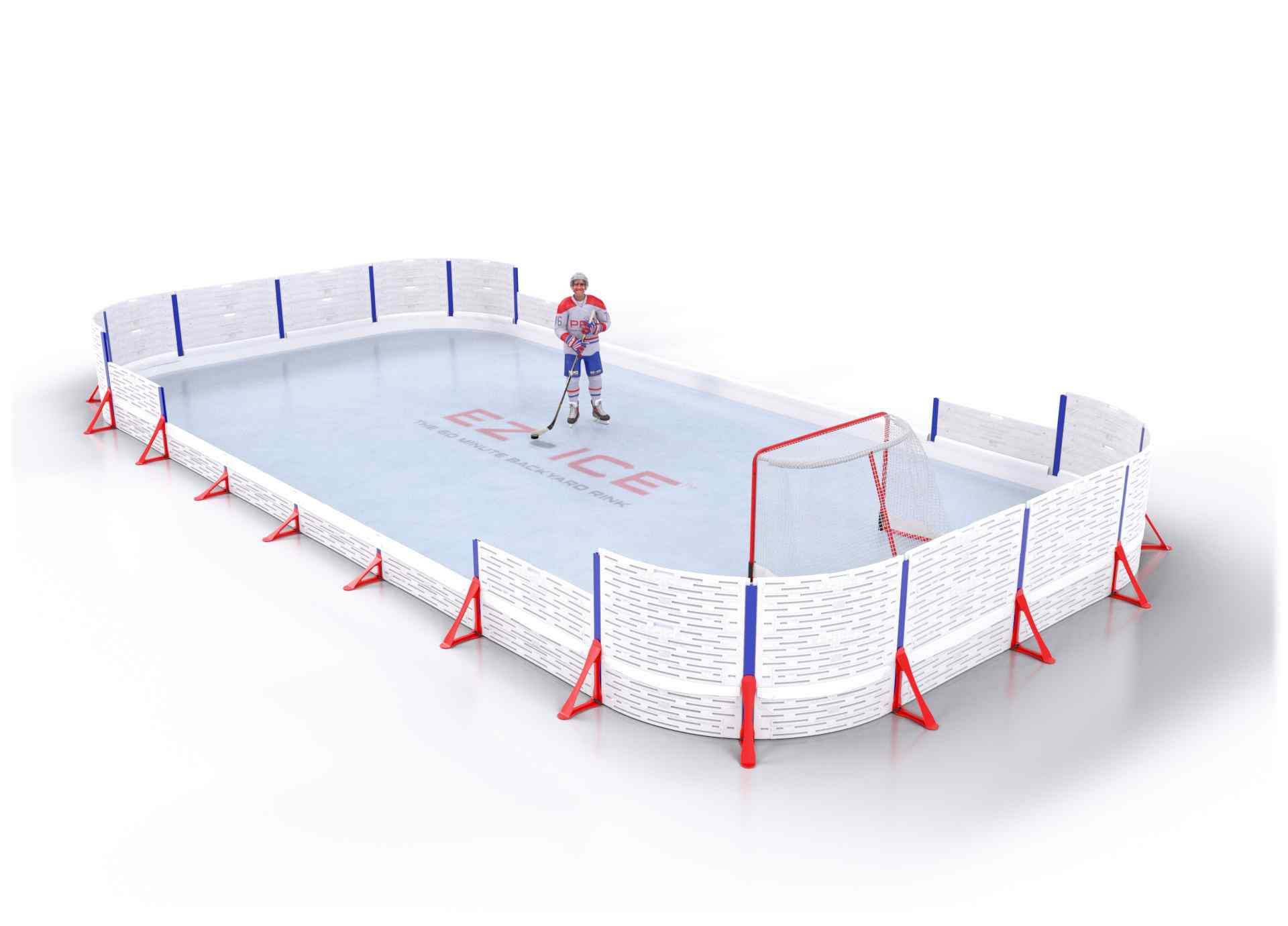 EZ ICE PRO Home Arena System ™ – Upgrade from [PRO // 15ft * 30ft // Net-Arena-Arena // Round Corners // No Bumpers] to [PRO // 20ft * 40ft // Arena-Classic-Arena // Round Corners // No Bumpers] - WUP000036621