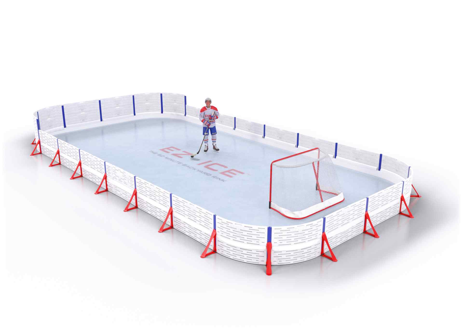 EZ ICE PRO Home Arena System ™ – New Rink: [PRO // 20ft * 40ft // Arena-Double-Double // Round Corners // No Bumpers] - 020040ADDRXX