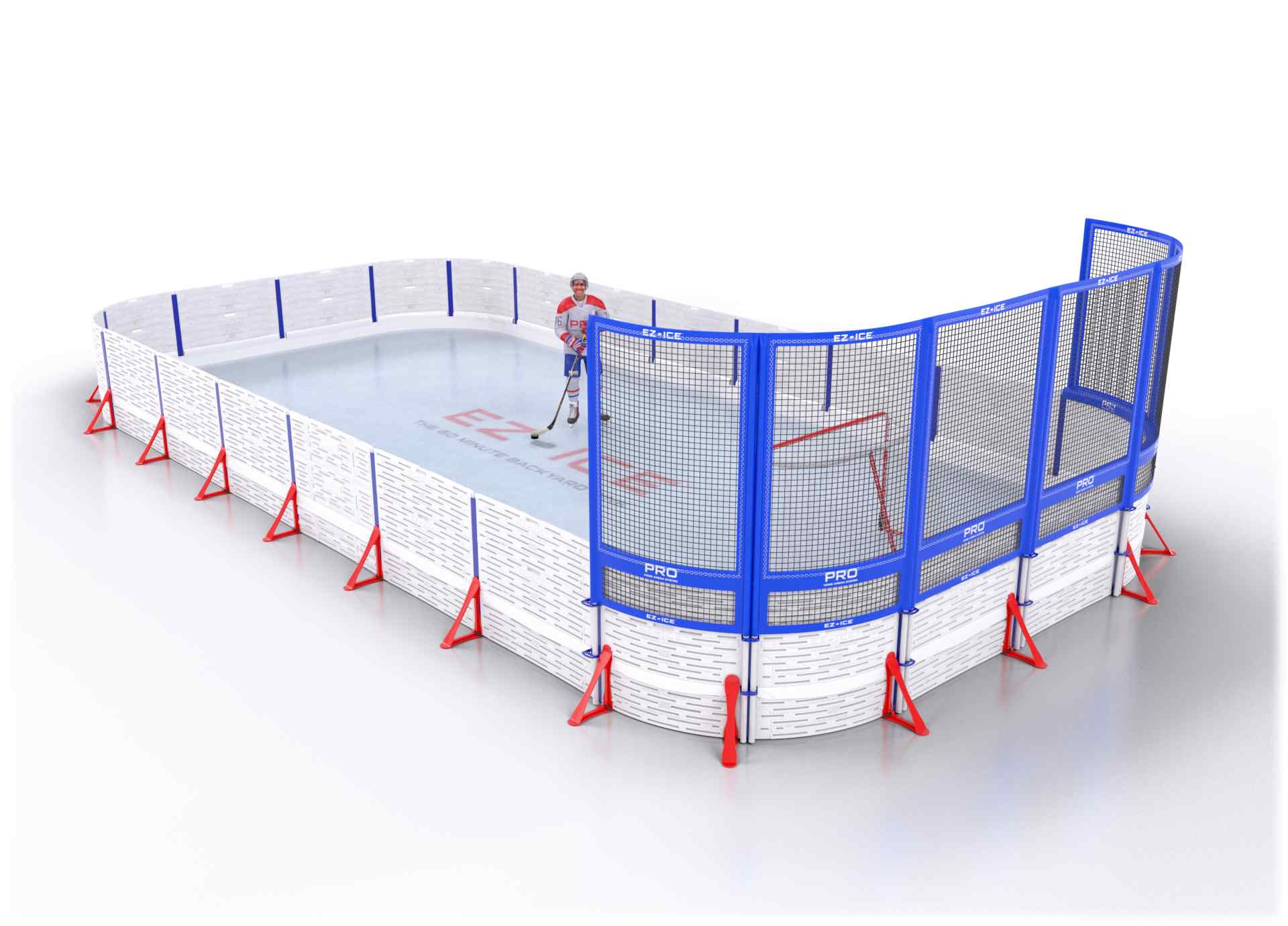 EZ ICE PRO Home Arena System ™ – New Rink: [PRO // 20ft * 40ft // Arena-Arena-Net // Round Corners // No Bumpers] - 020040AANRXX