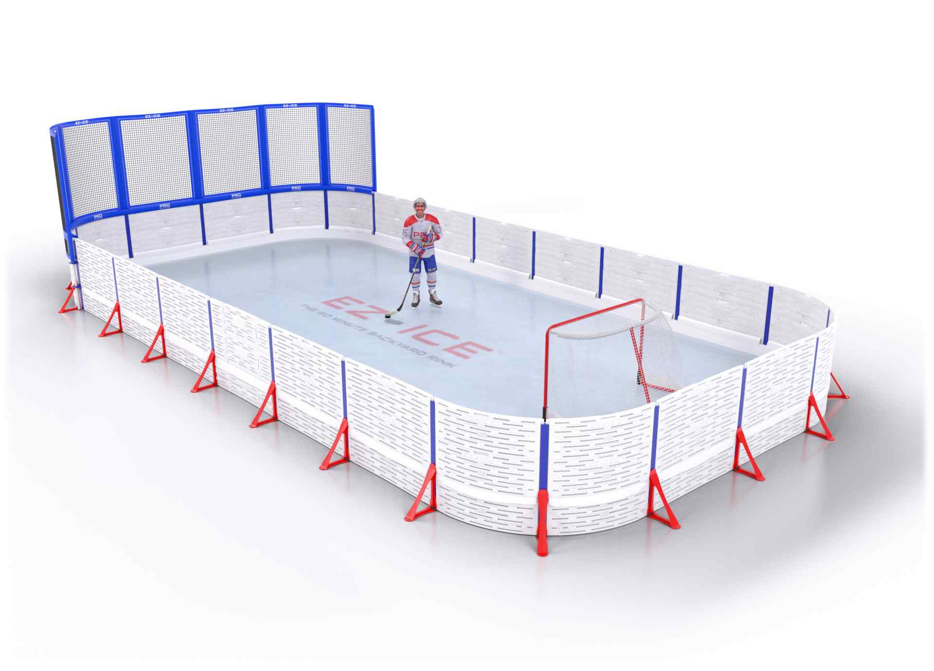 EZ ICE PRO Home Arena System ™ – New Rink: [PRO // 20ft * 40ft // Net-Arena-Arena // Round Corners // No Bumpers] - 020040NAARXX
