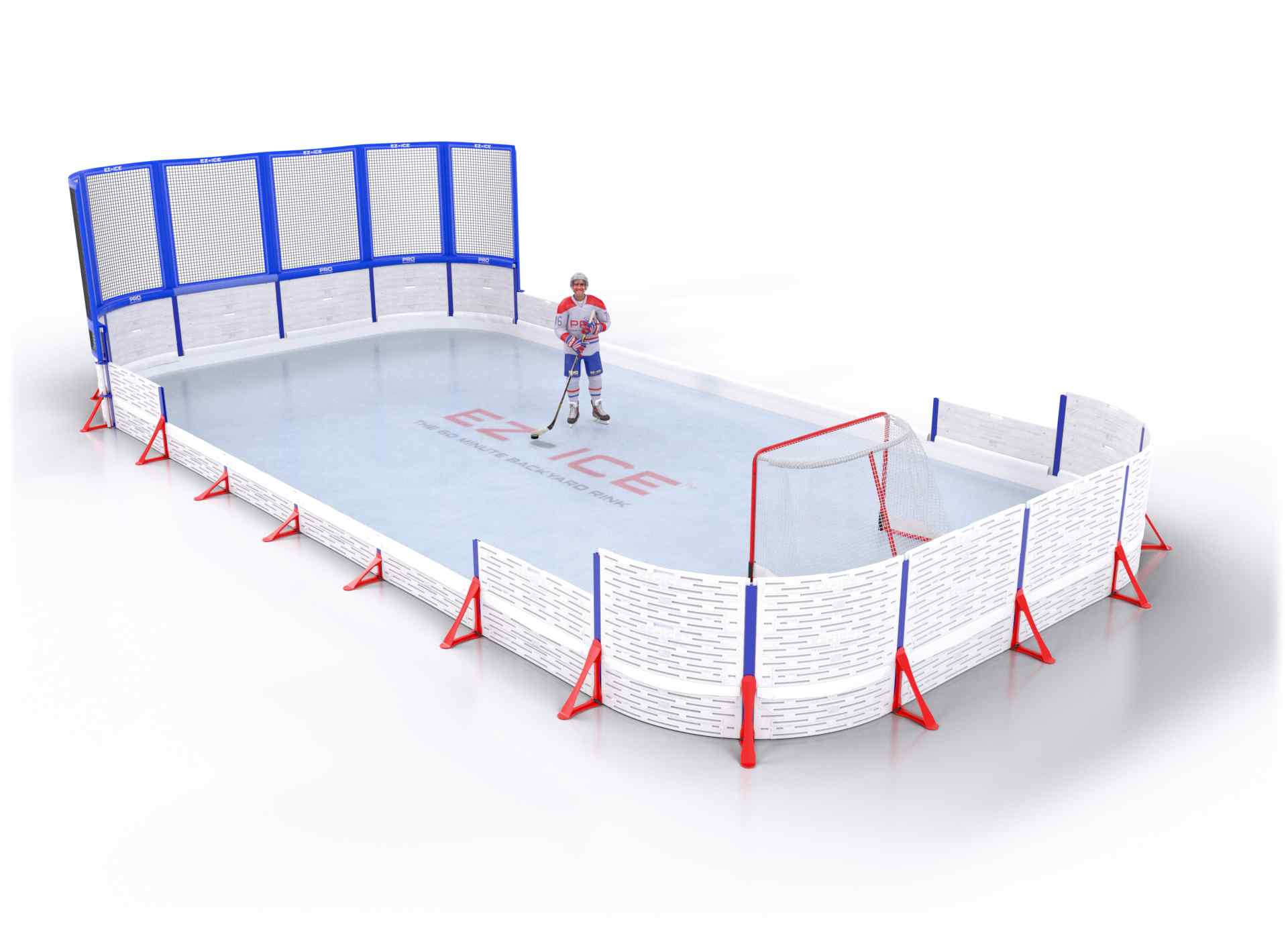 EZ ICE PRO Home Arena System ™ – New Rink: [PRO // 20ft * 50ft // Net-Classic-Arena // Round Corners // No Bumpers] - 020050NCARXX