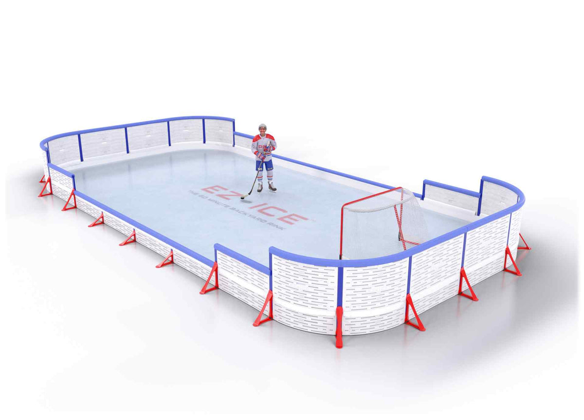 EZ ICE PRO Home Arena System ™ – New Rink: [PRO // 20ft * 50ft // Arena-Classic-Arena // Round Corners // With Bumpers] - 020050ACARBX