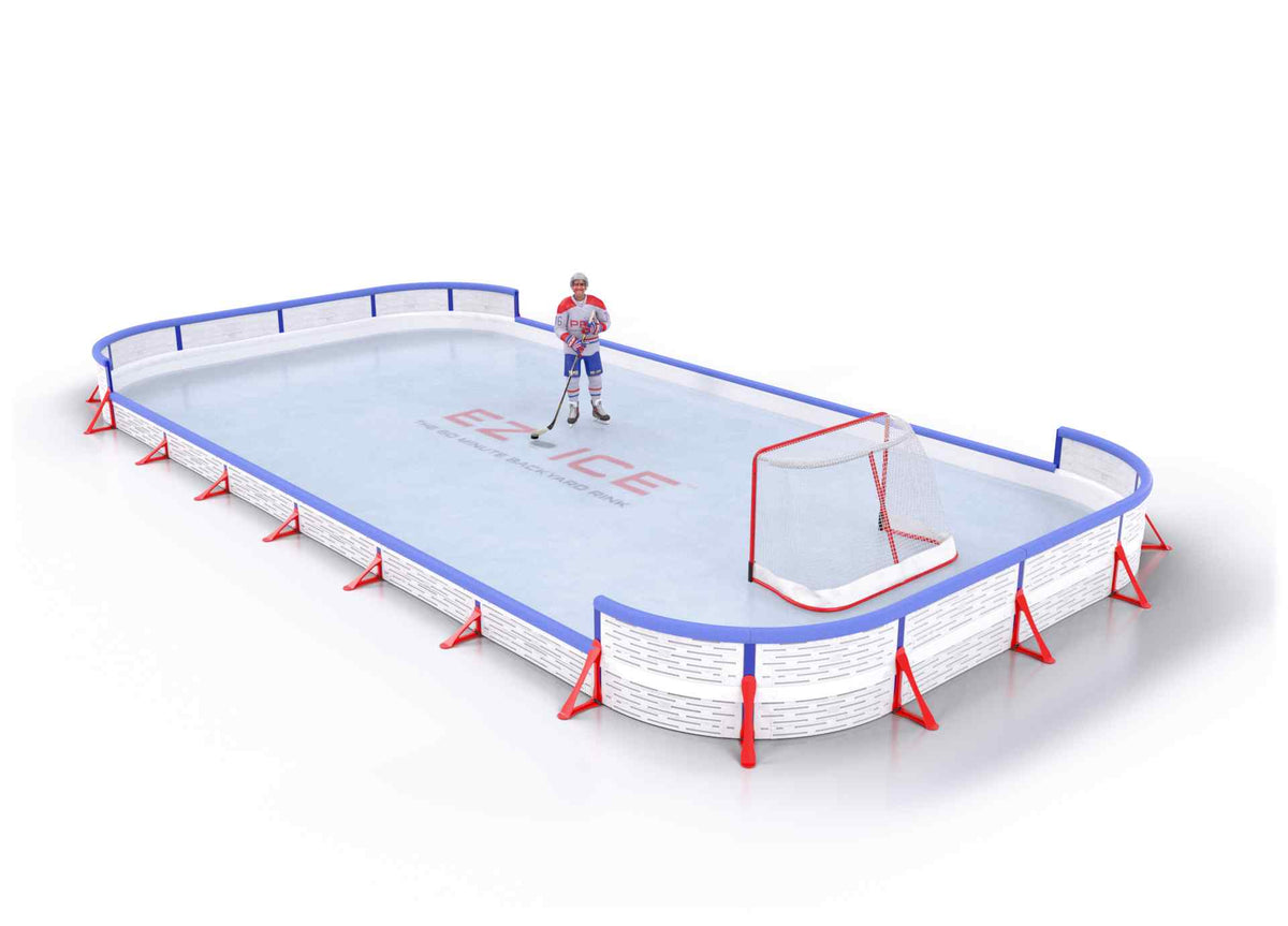 EZ ICE PRO Home Arena System ™ – New Rink: [PRO // 20ft * 40ft // Double-Classic-Double // Round Corners // With Bumpers] - 020040DCDRBX