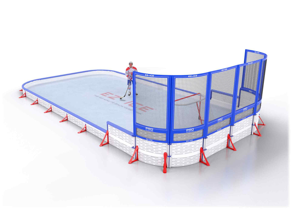 EZ ICE PRO Home Arena System ™ – New Rink: [PRO // 20ft * 50ft // Classic-Classic-Net // Round Corners // With Bumpers] - 020050CCNRBX