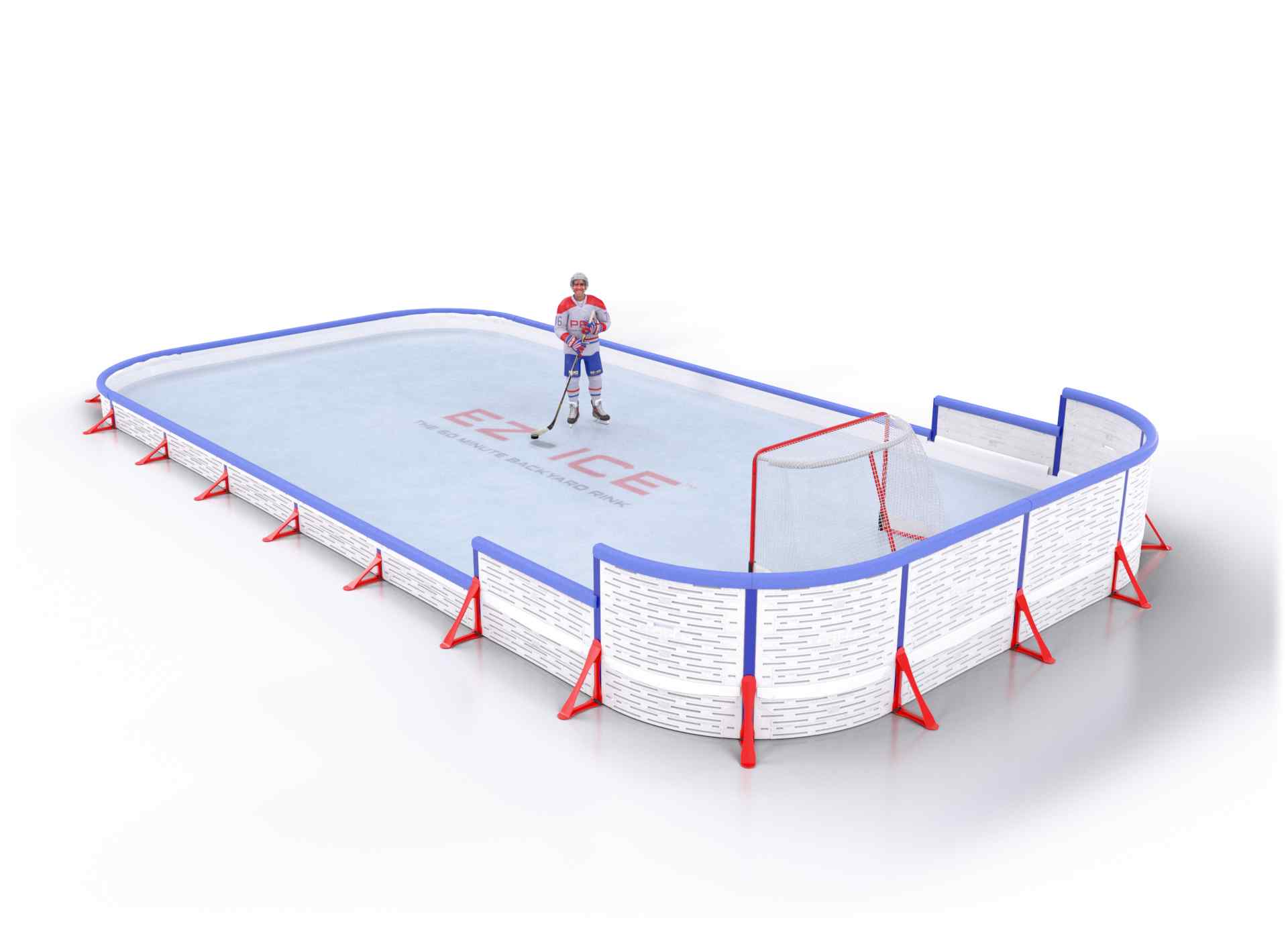 EZ ICE PRO Home Arena System ™ – New Rink: [PRO // 20ft * 35ft // Classic-Classic-Arena // Round Corners // With Bumpers] - 020035CCARBX