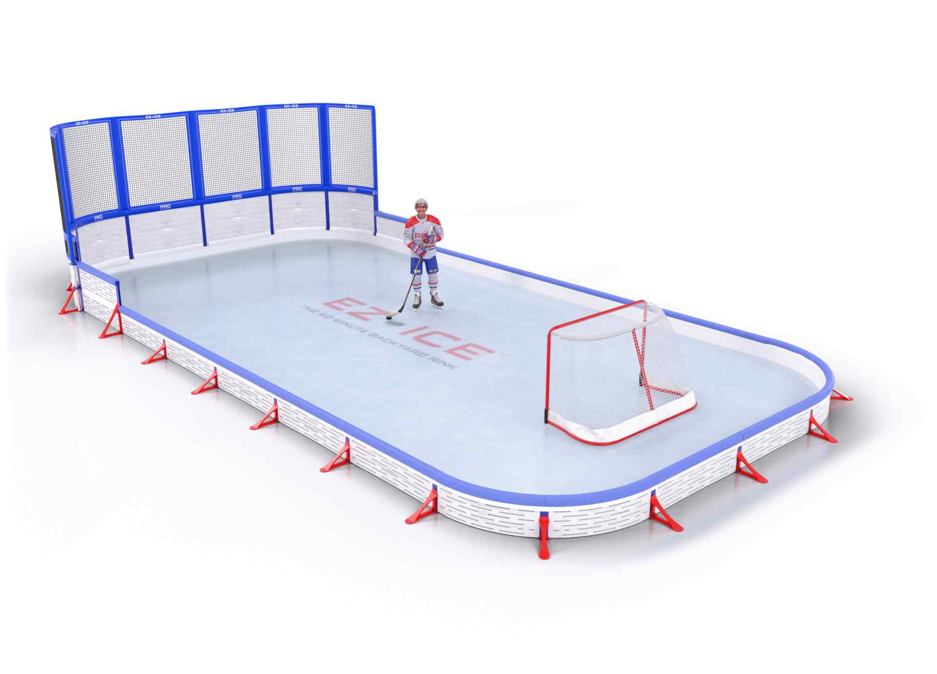 EZ ICE PRO Home Arena System ™ – New Rink: [PRO // 20ft * 30ft // Net-Classic-Classic // Round Corners // With Bumpers] - 020030NCCRBX