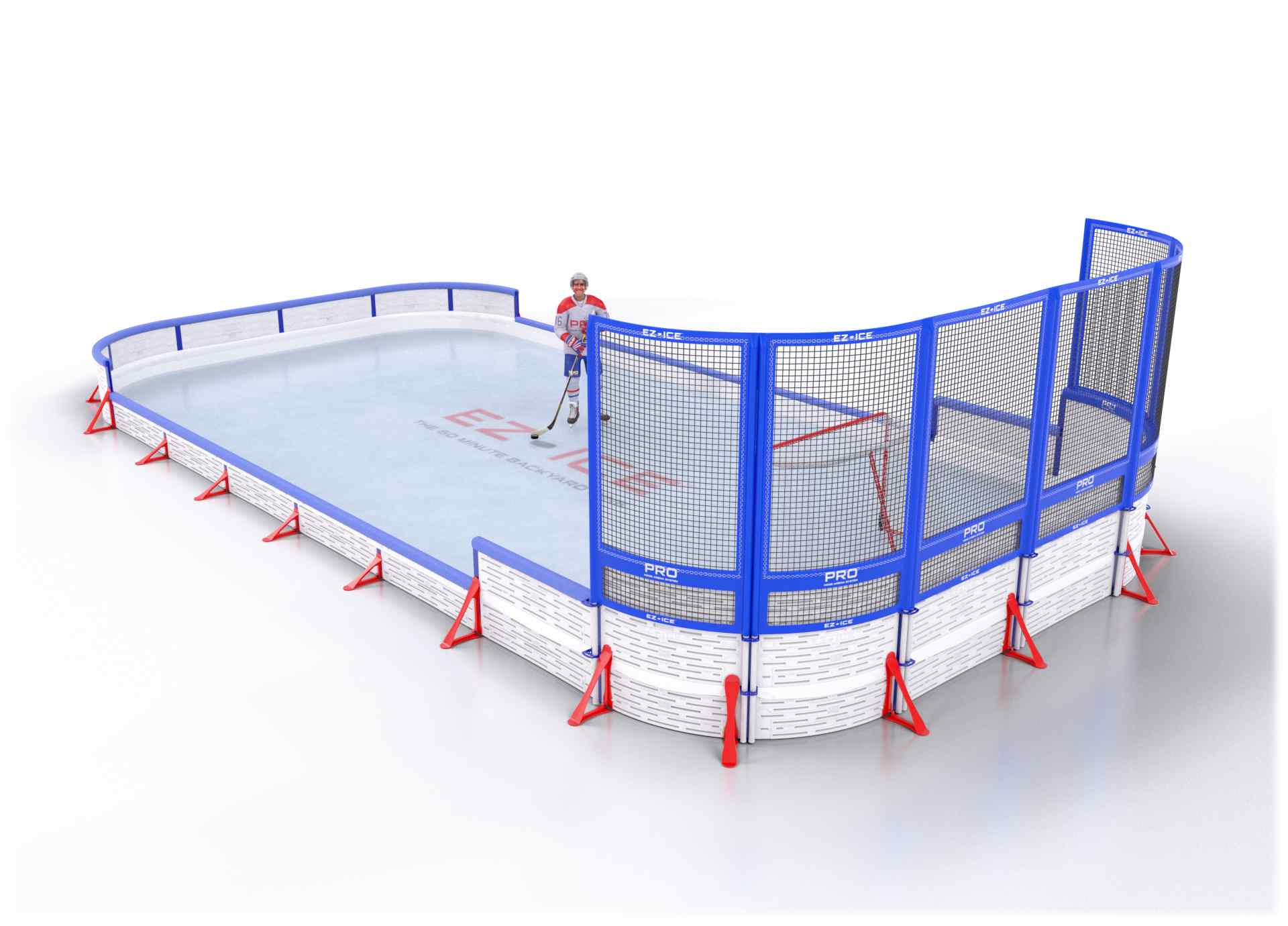 EZ ICE PRO Home Arena System ™ – Upgrade from [PRO // 20ft * 45ft // Double-Classic-Double // Round Corners // No Bumpers] to [PRO // 20ft * 45ft // Double-Classic-Net // Round Corners // With Bumpers] - WUP000022971