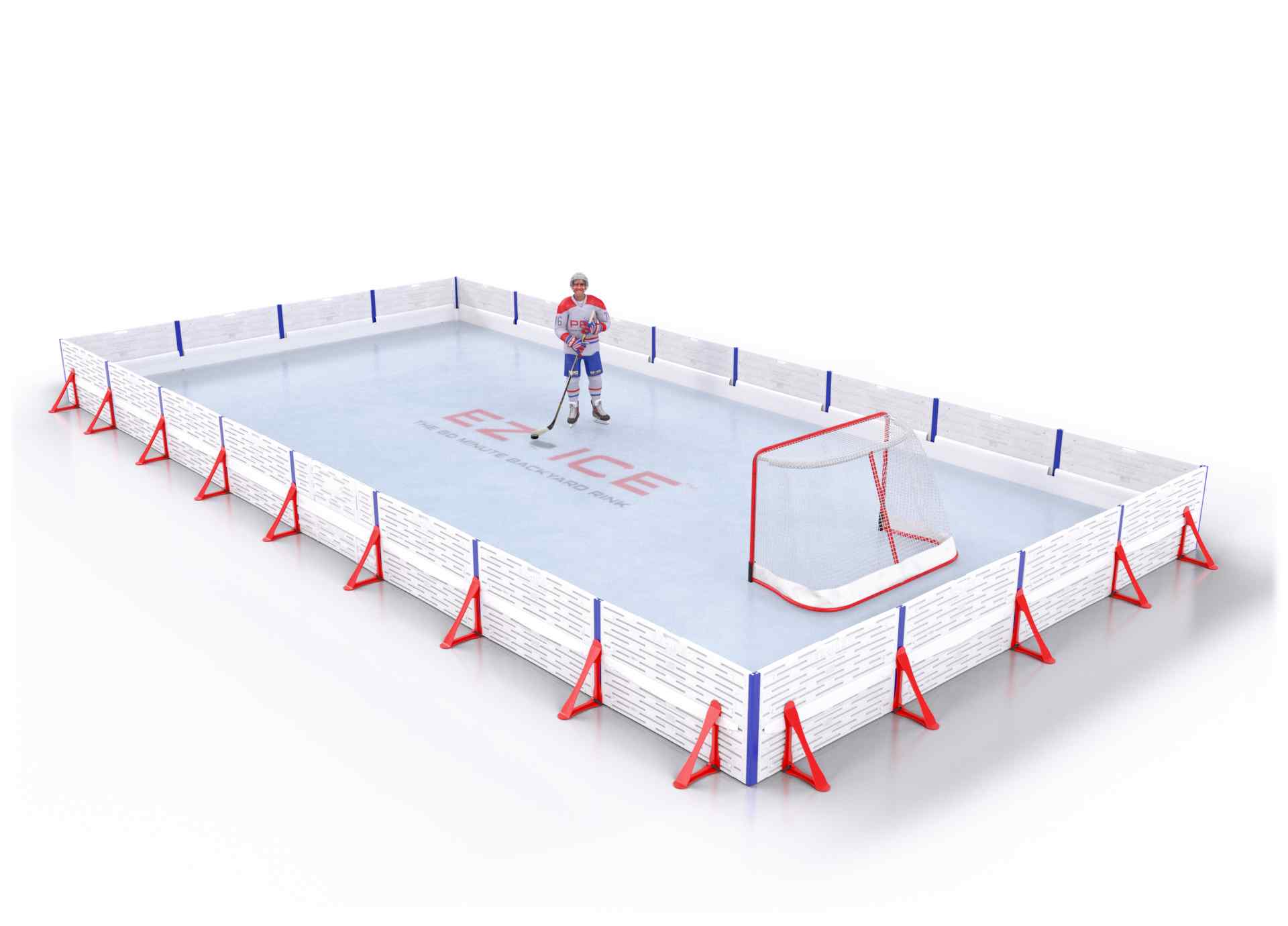 EZ ICE PRO Home Arena System ™ – Upgrade from [ORG // 20ft * 40ft // Classic-Classic-Classic // Square Corners // No Bumpers] to [ORG // 20ft * 40ft // Double-Double-Double // Square Corners // No Bumpers] - WUP000003779