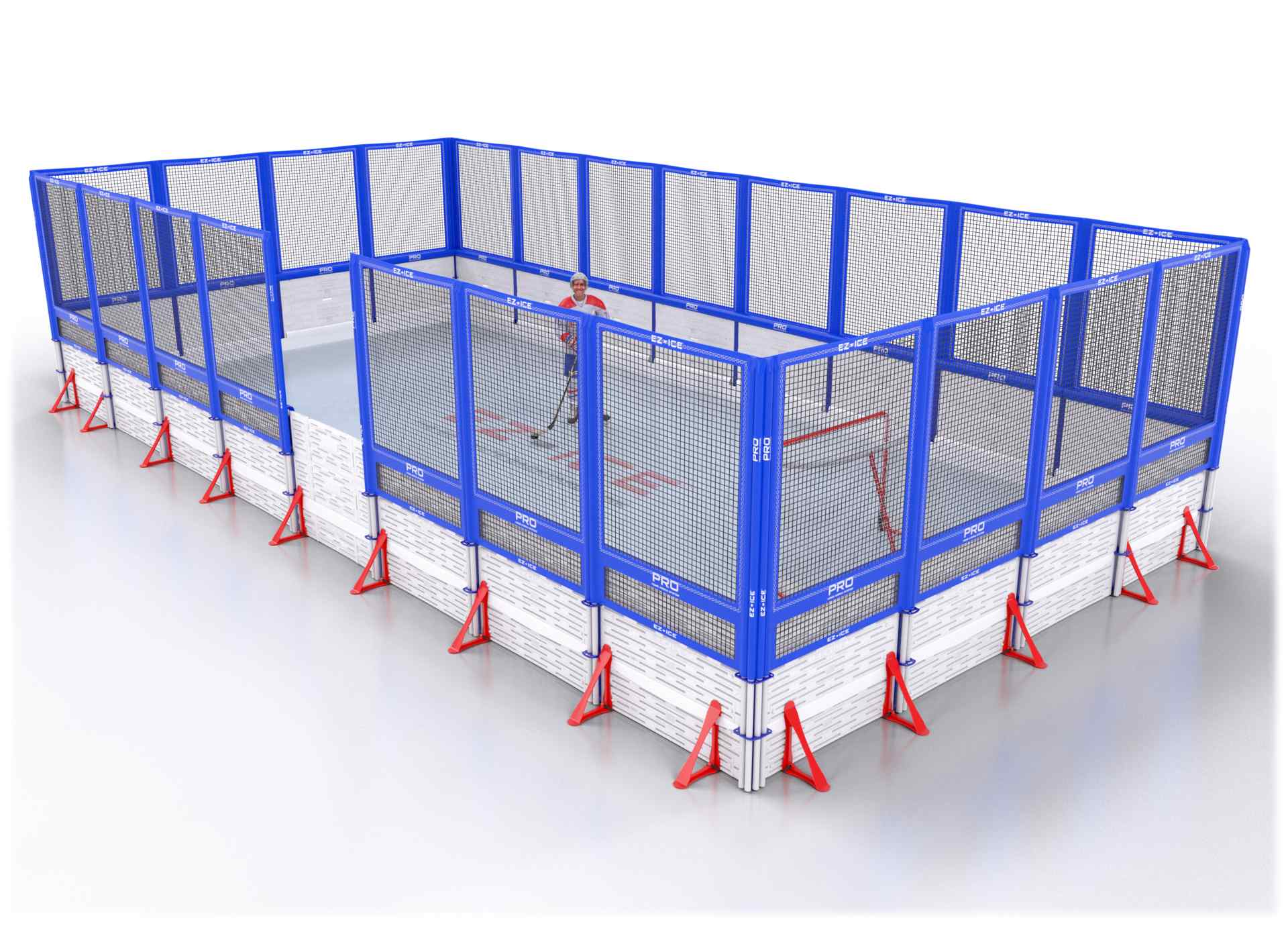 EZ ICE PRO Home Arena System ™ – New Rink: [PRO // 20ft * 40ft // Net-Net-Net // Square Corners // No Bumpers] - 020040NNNSXX