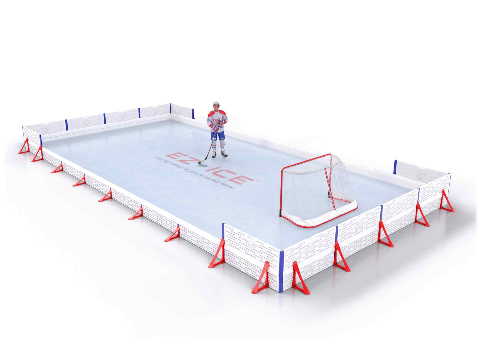 EZ ICE PRO Home Arena System ™ – Upgrade from [ORG // 20ft * 40ft // Classic-Classic-Classic // Square Corners // No Bumpers] to [ORG // 20ft * 40ft // Double-Classic-Double // Square Corners // No Bumpers] - WUP000016275
