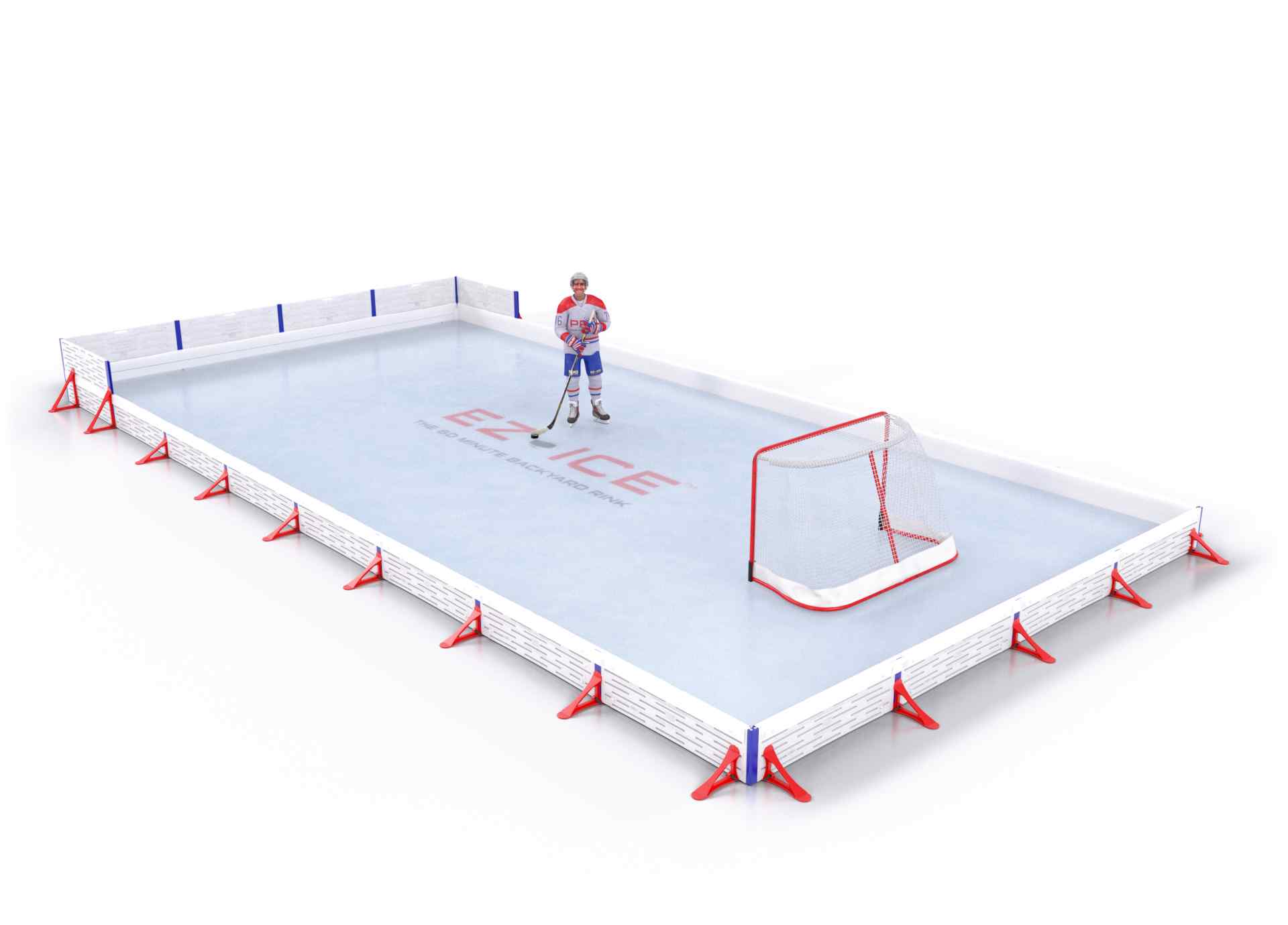 EZ ICE PRO Home Arena System ™ – New Rink: [PRO // 20ft * 60ft // Double-Classic-Classic // Square Corners // No Bumpers] - 020060DCCSXX