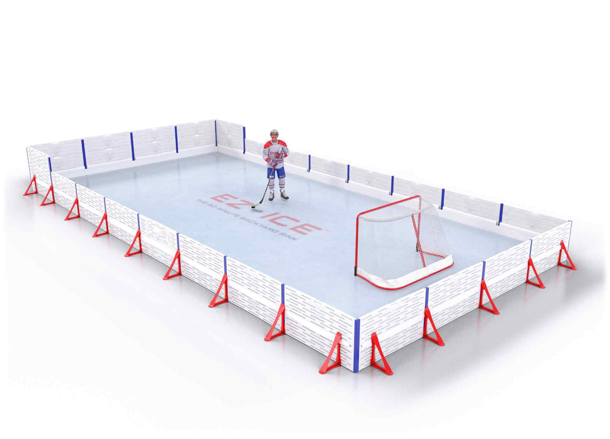EZ ICE PRO Home Arena System ™ – New Rink: [PRO // 20ft * 40ft // Arena-Double-Double // Square Corners // No Bumpers] - 020040ADDSXX