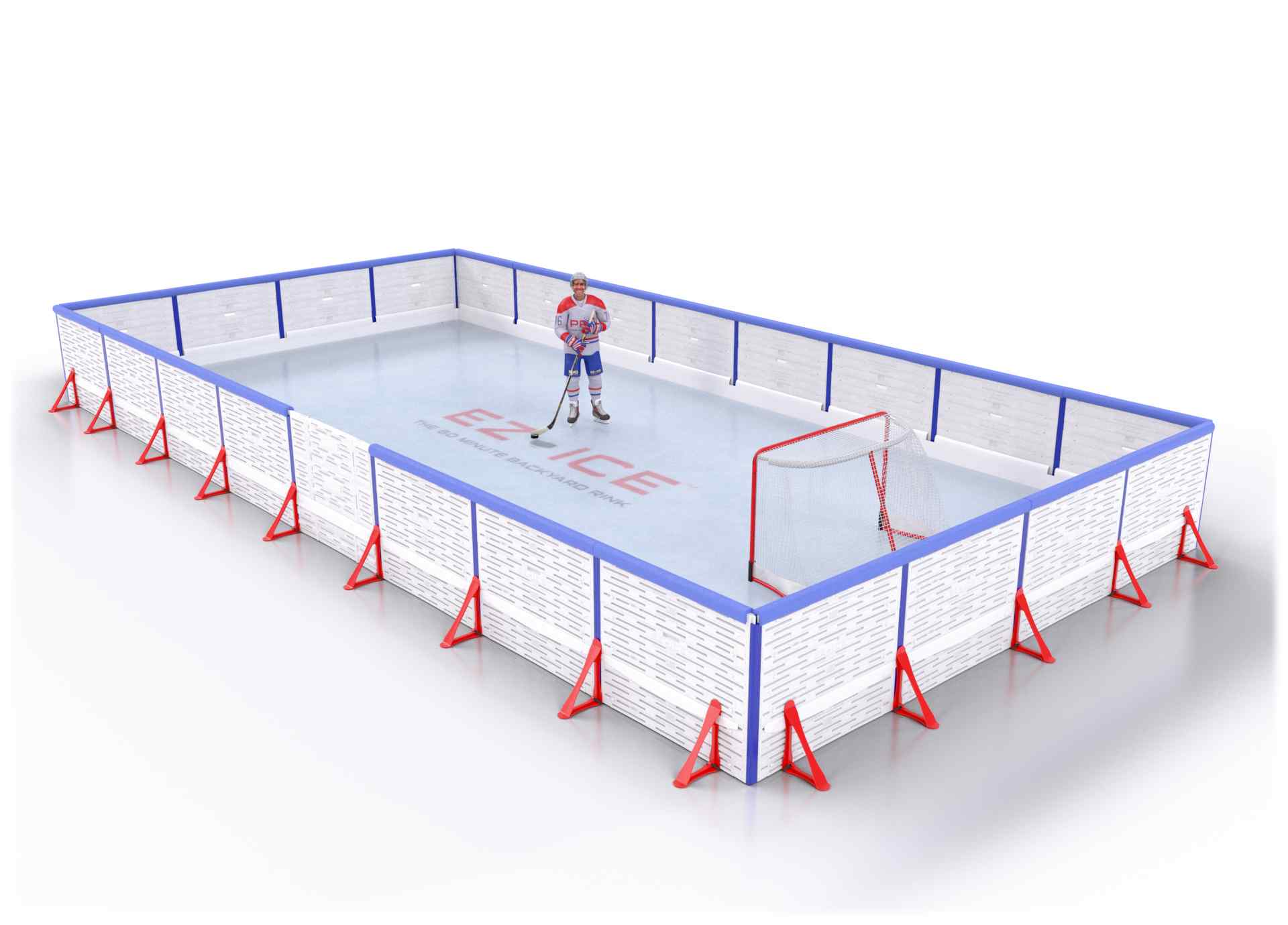EZ ICE PRO Home Arena System ™ – New Rink: [PRO // 20ft * 40ft // Arena-Arena-Arena // Square Corners // With Bumpers] - 020040AAASBX