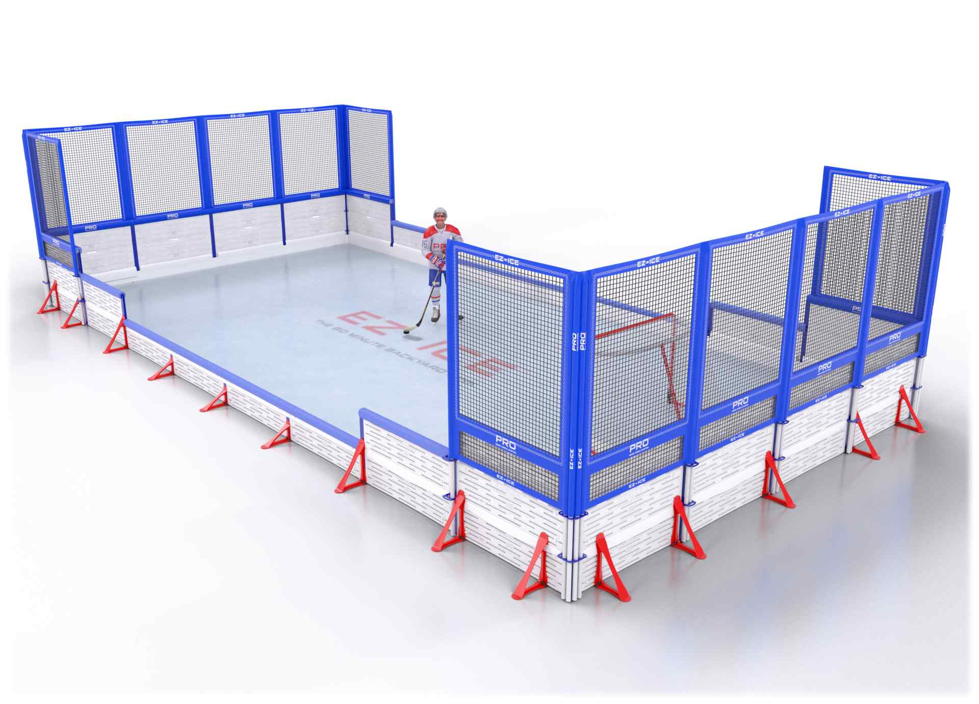 EZ ICE PRO Home Arena System ™ – Upgrade from [PRO // 20ft * 40ft // Classic-Classic-Net // Square Corners // No Bumpers] to [PRO // 20ft * 40ft // Net-Classic-Net // Square Corners // With Bumpers] - WUP000023179
