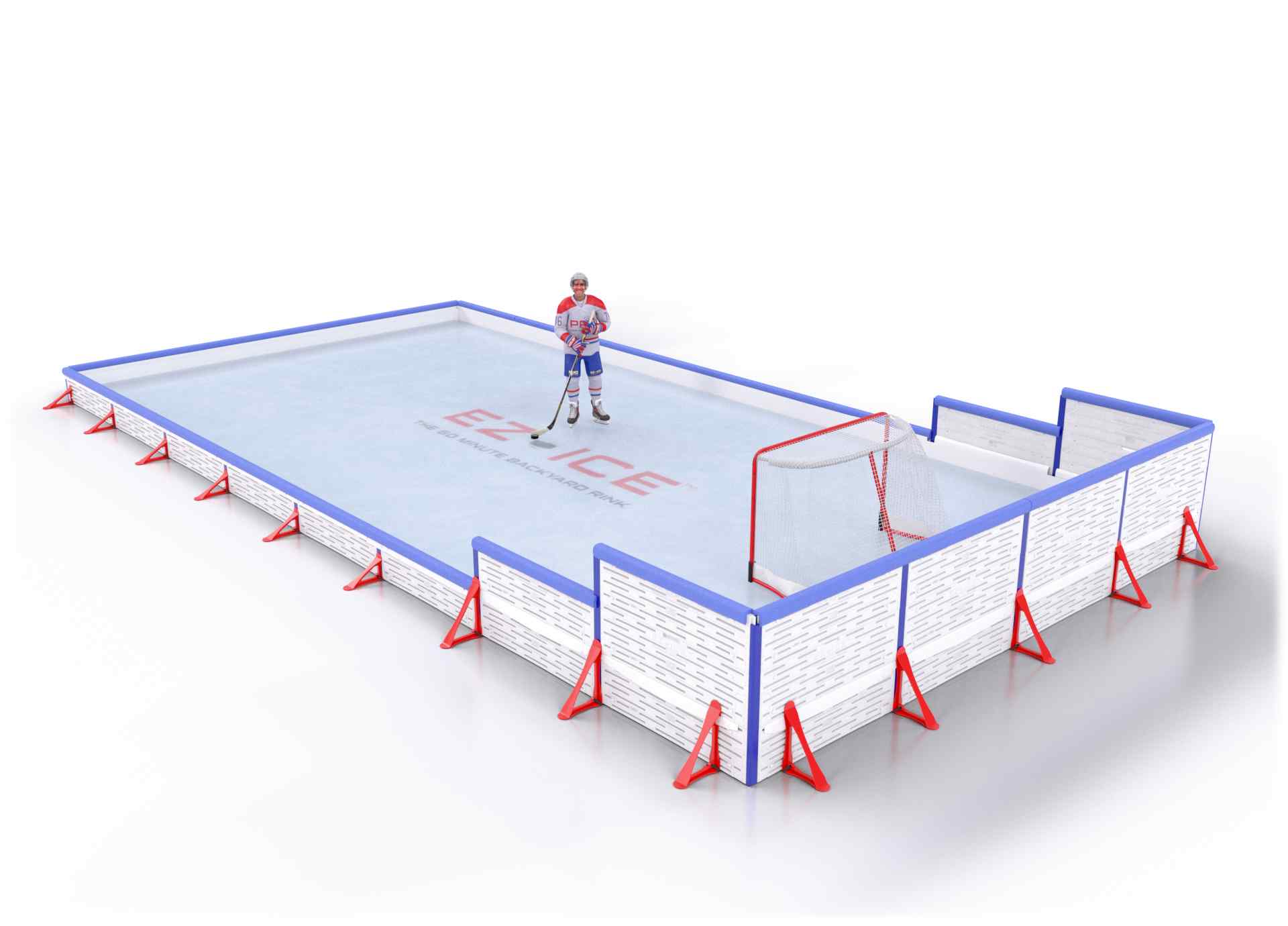 EZ ICE PRO Home Arena System ™ – New Rink: [PRO // 20ft * 60ft // Classic-Classic-Arena // Square Corners // With Bumpers] - 020060CCASBX