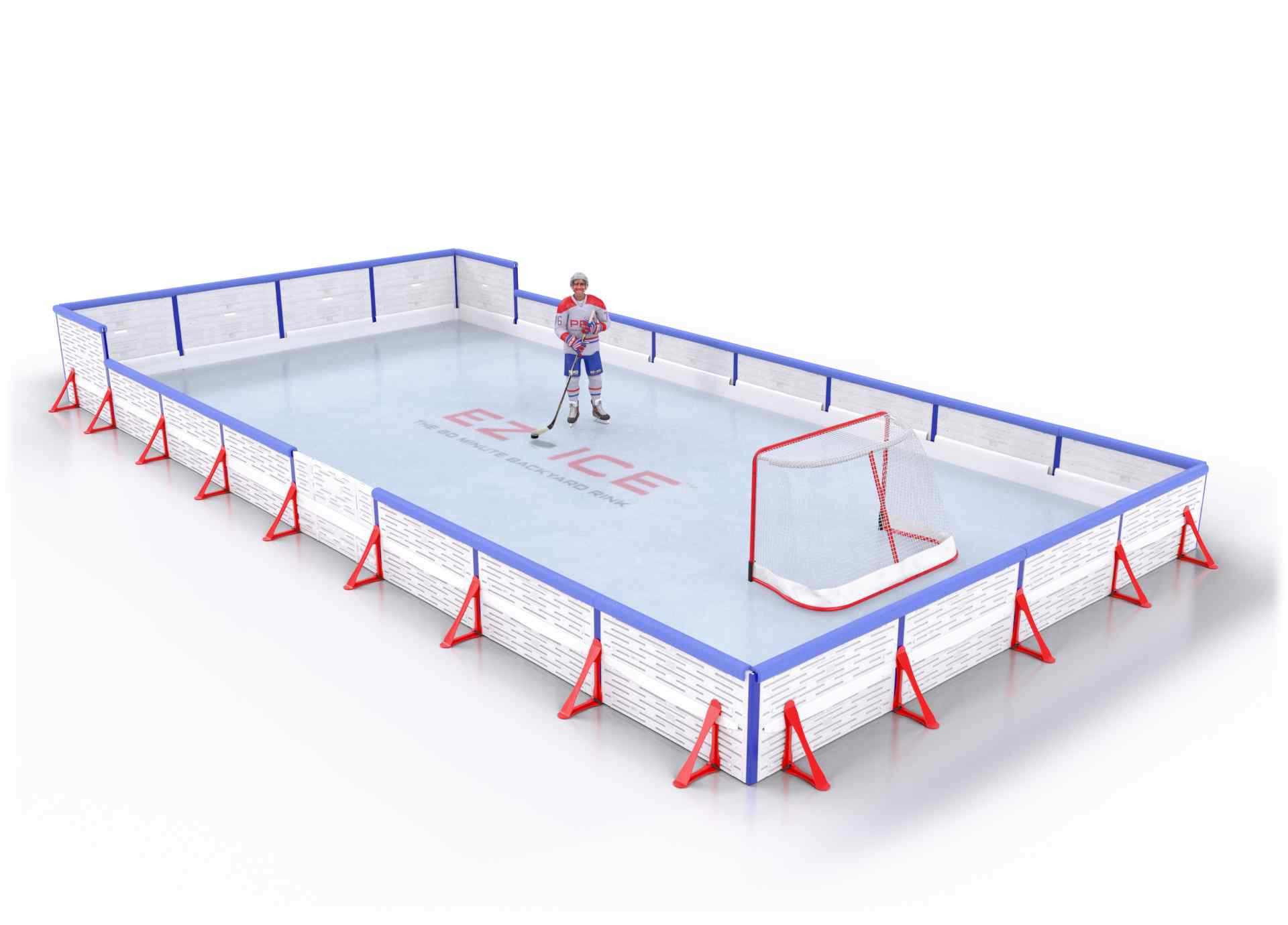 EZ ICE PRO Home Arena System ™ – New Rink: [PRO // 20ft * 20ft // Arena-Double-Double // Square Corners // With Bumpers] - 020020ADDSBX